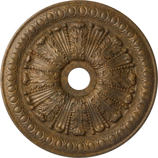 Ekena Millwork Tomango Egg & Dart Medallion (Canopies up to 6 3/4"), 27 7/8"OD x 3 7/8"ID x 2 1/2"P, Rubbed Bronze CM27TORZS - main
